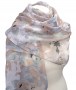 Damen Schal Blumen Pastell rosa grau